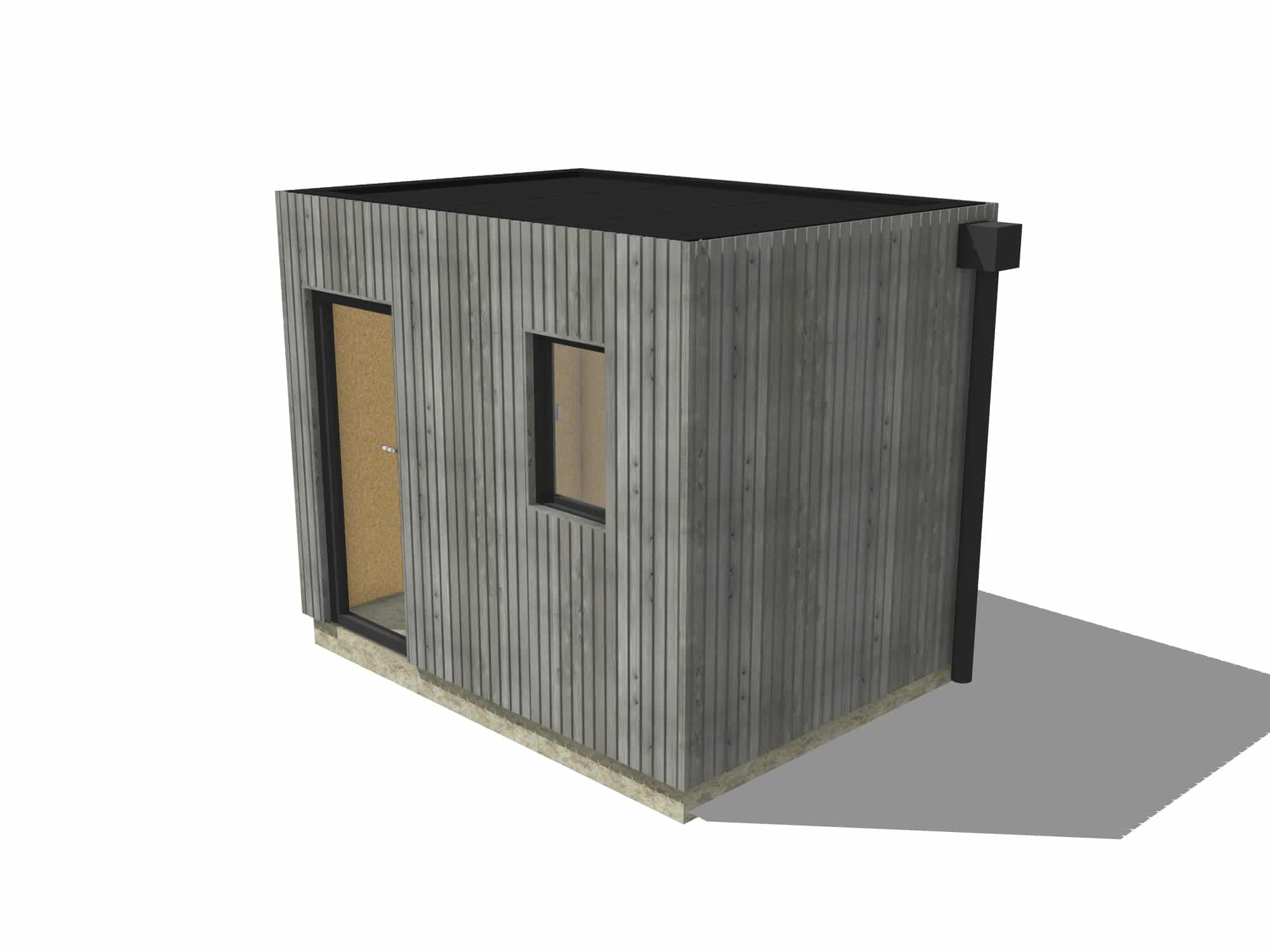 Annexe de jardin sans permis en bois 3,3 x 2,4 x 2,7 m / menuiseries alu k-line - 2
