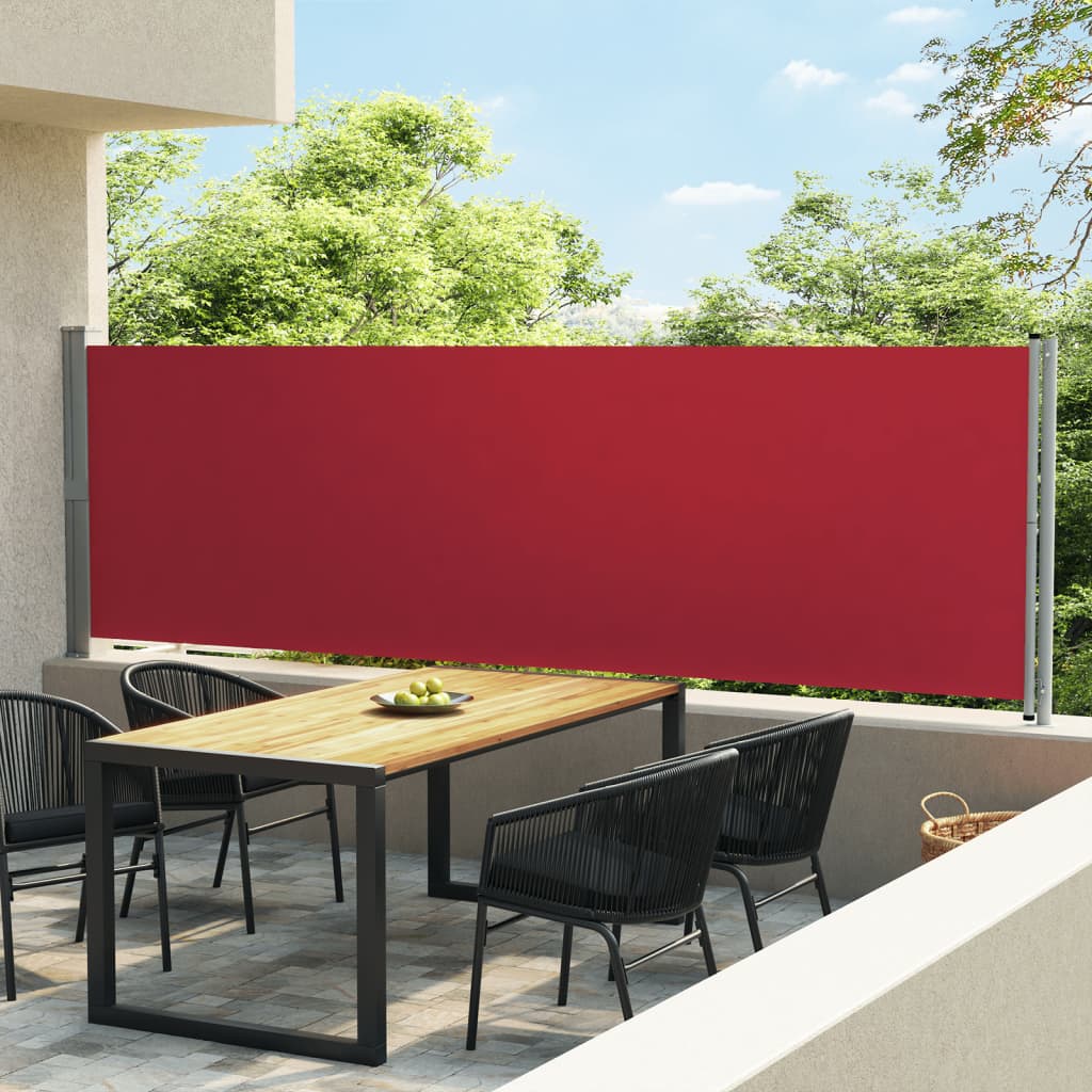 Maison exclusive - toldo lateral retráctil para patio rojo 140x600 cm