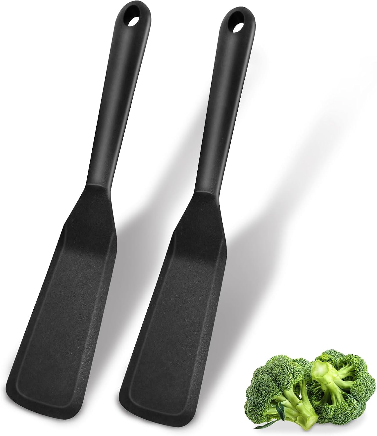 Espátulas De Silicona Resistentes Al Calor - Pack De 2 (30,5 Cm) ¡Perfectas Para Cocinar Sin Rayones!
