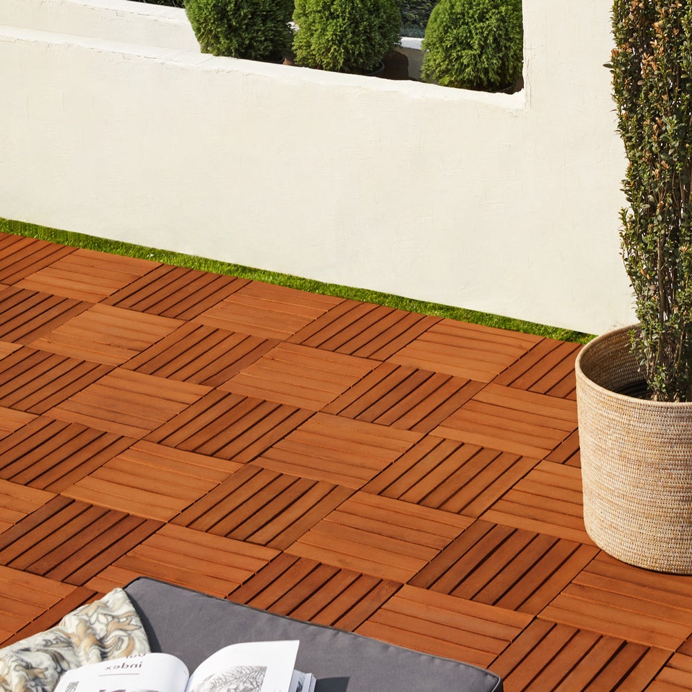 CASARIA® 66x Dalles bois clipsables 30x30cm bois d'acacia - 2