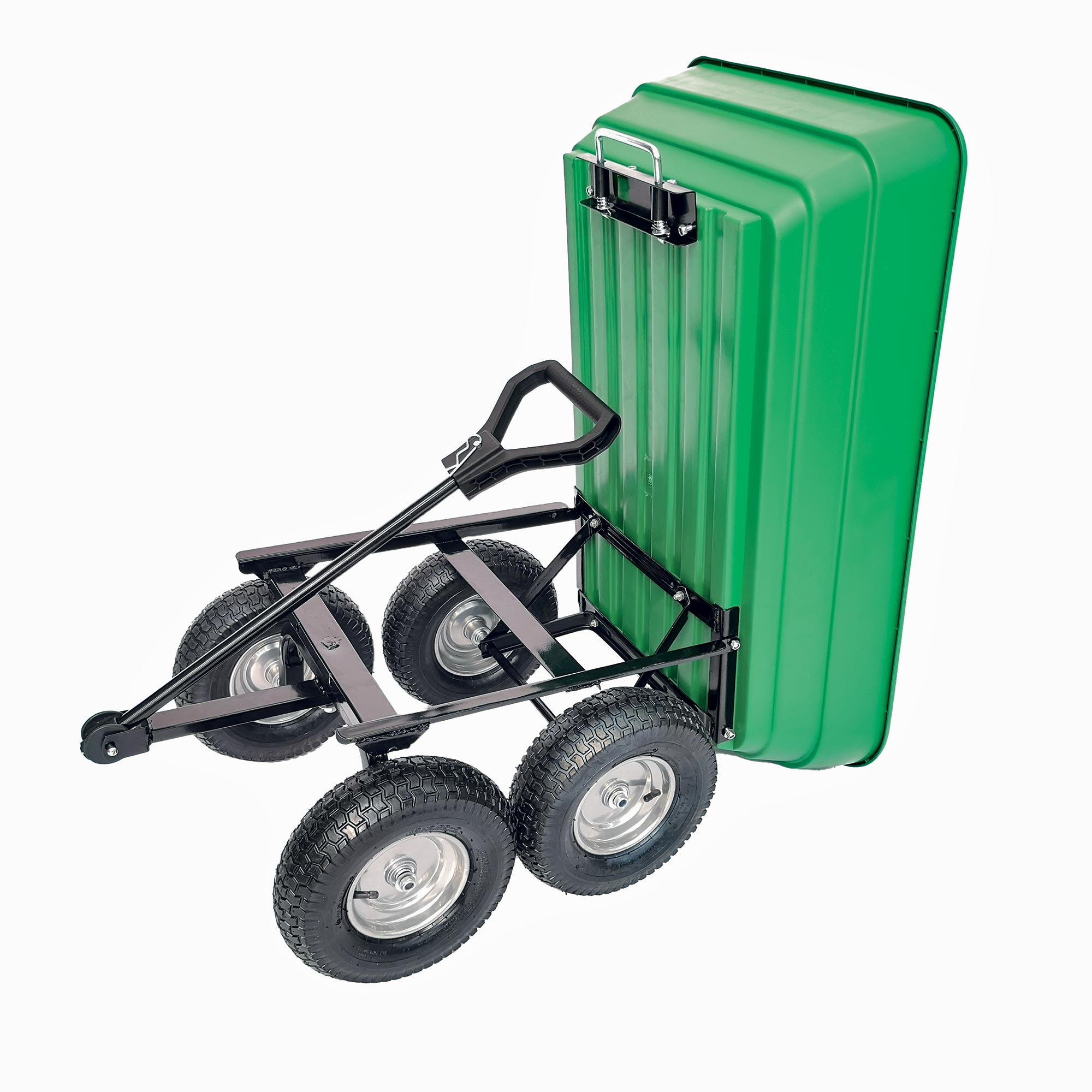 Remorque de jardin WERKA PRO 125 L avec 4 roues gonflables et attelage mini tracteur - 2
