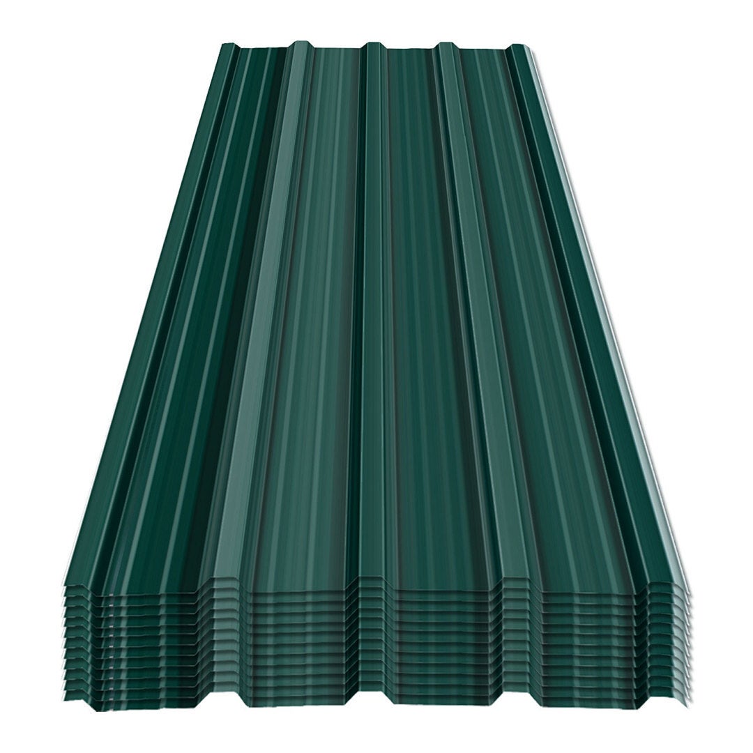 12x Blacha Falista Trapezowa na Dach, tôles trapézoïdale tôles Tôle 0,25 mm, 129x46cm = 7m², Vert