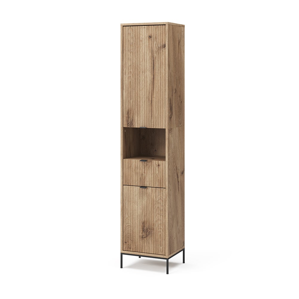 Vicco Szafka łazienkowa Eliza, Viking Oak, 40 x 190 cm z drzwiami i szufladą