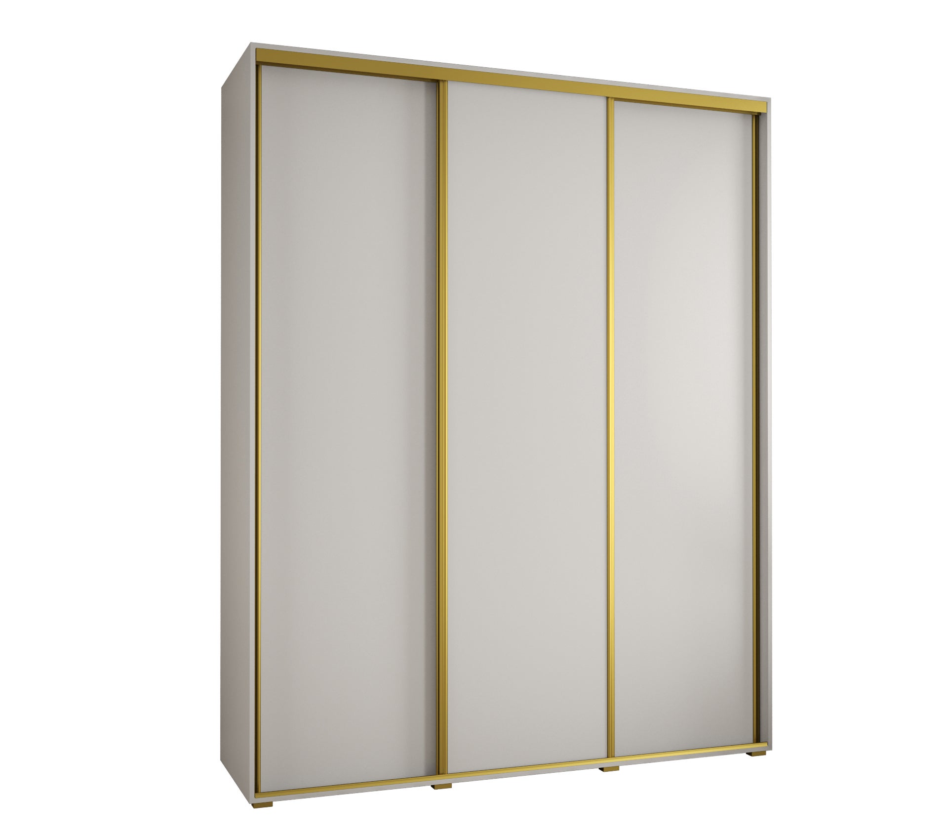 Szafa przesuwna wysoka Davos 1 200 x 45 x 235,2 cm biały + biały + u. złoty - Abiks Meble