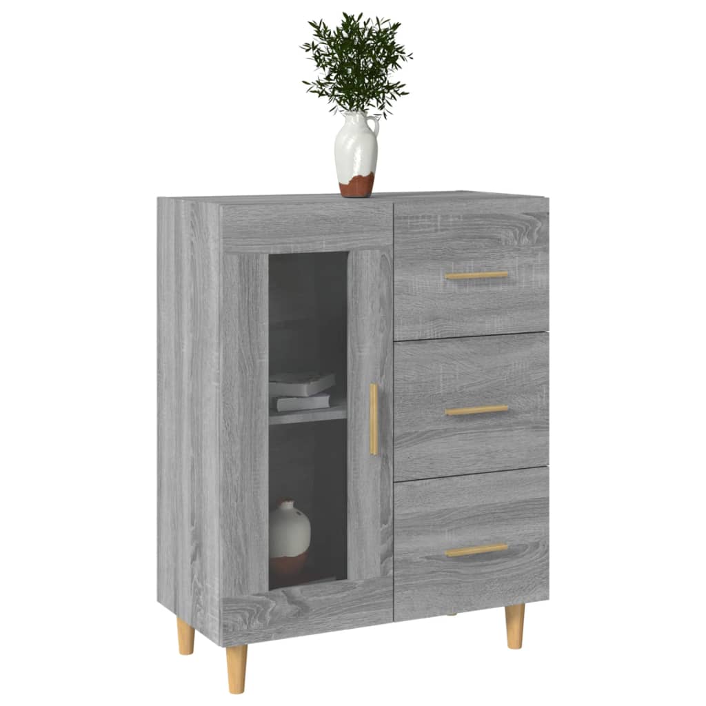 Maison Exclusive - Credenza Grigio Sonoma 69,5x34x90 cm in Legno Multistrato - 4