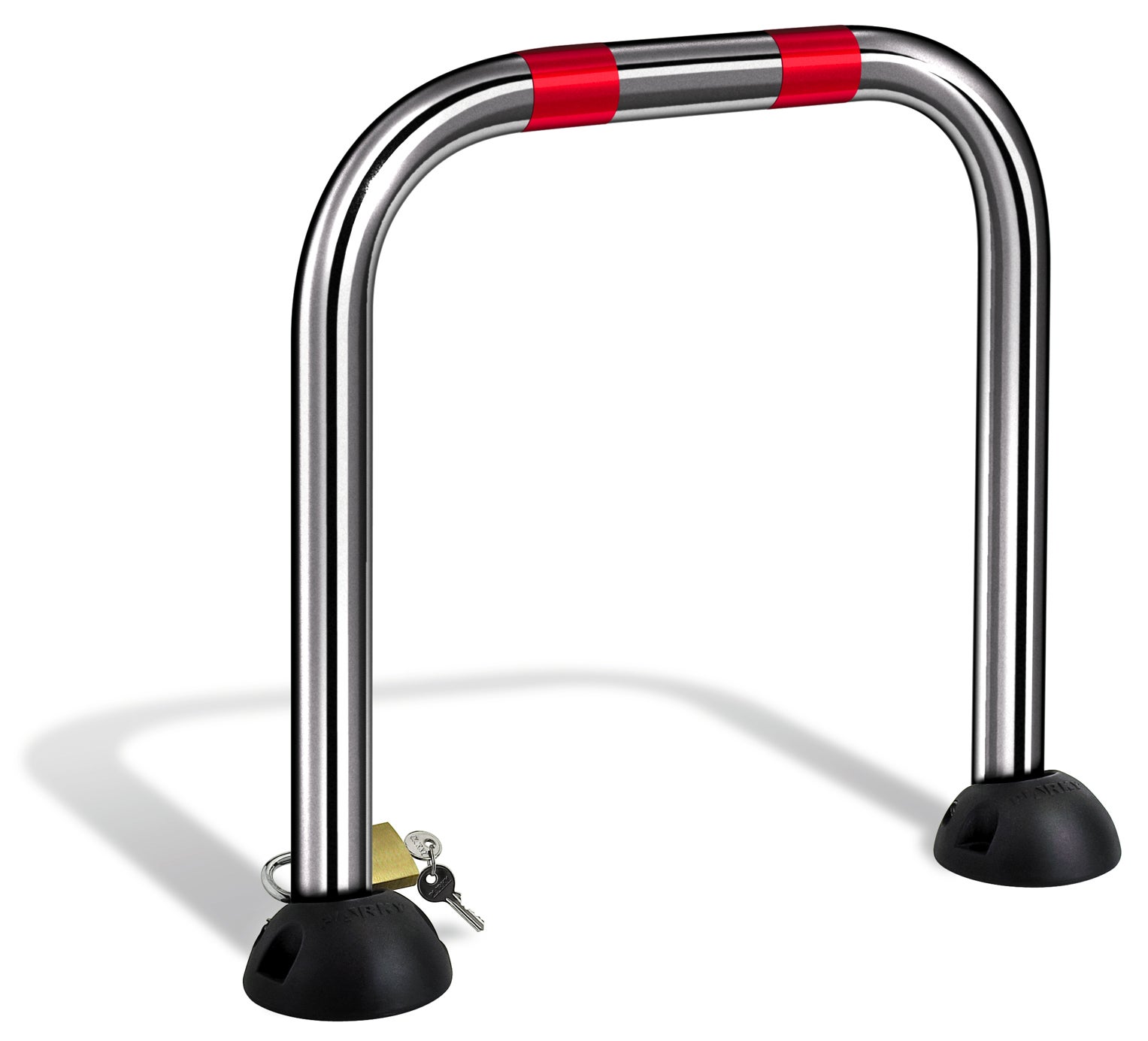BAUZAUNWELT Barrière De Parking Rabattable | Acier Galvanisé 33,7 Mm | 85 X 45 Cm | Verrouillage Auto | Bande Réfléchissante