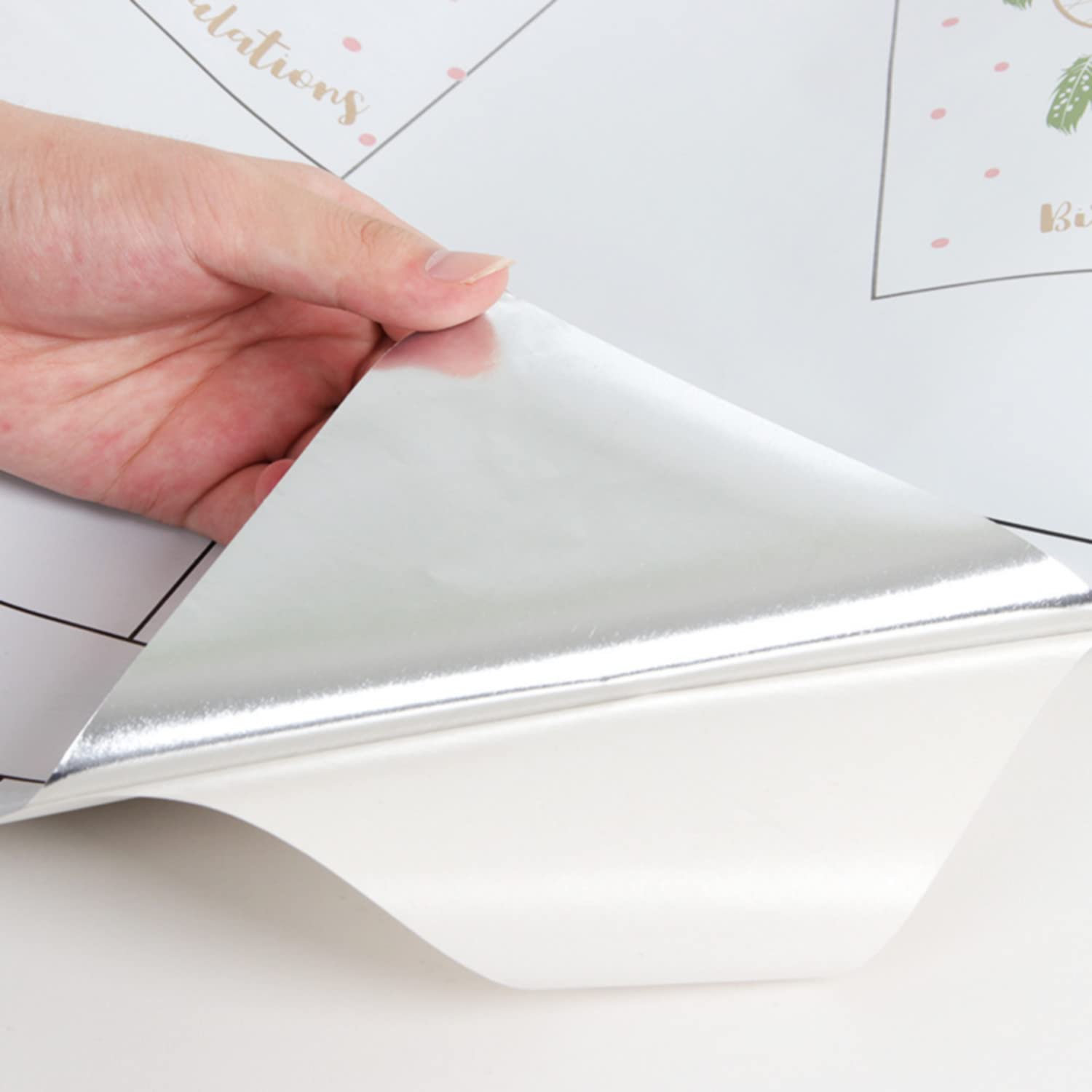 Adesivi murali autoadesivi, carta da parati a quadri in bianco e nero, pellicola protettiva impermeabile e antiolio, 60 x 1000 cm - 5