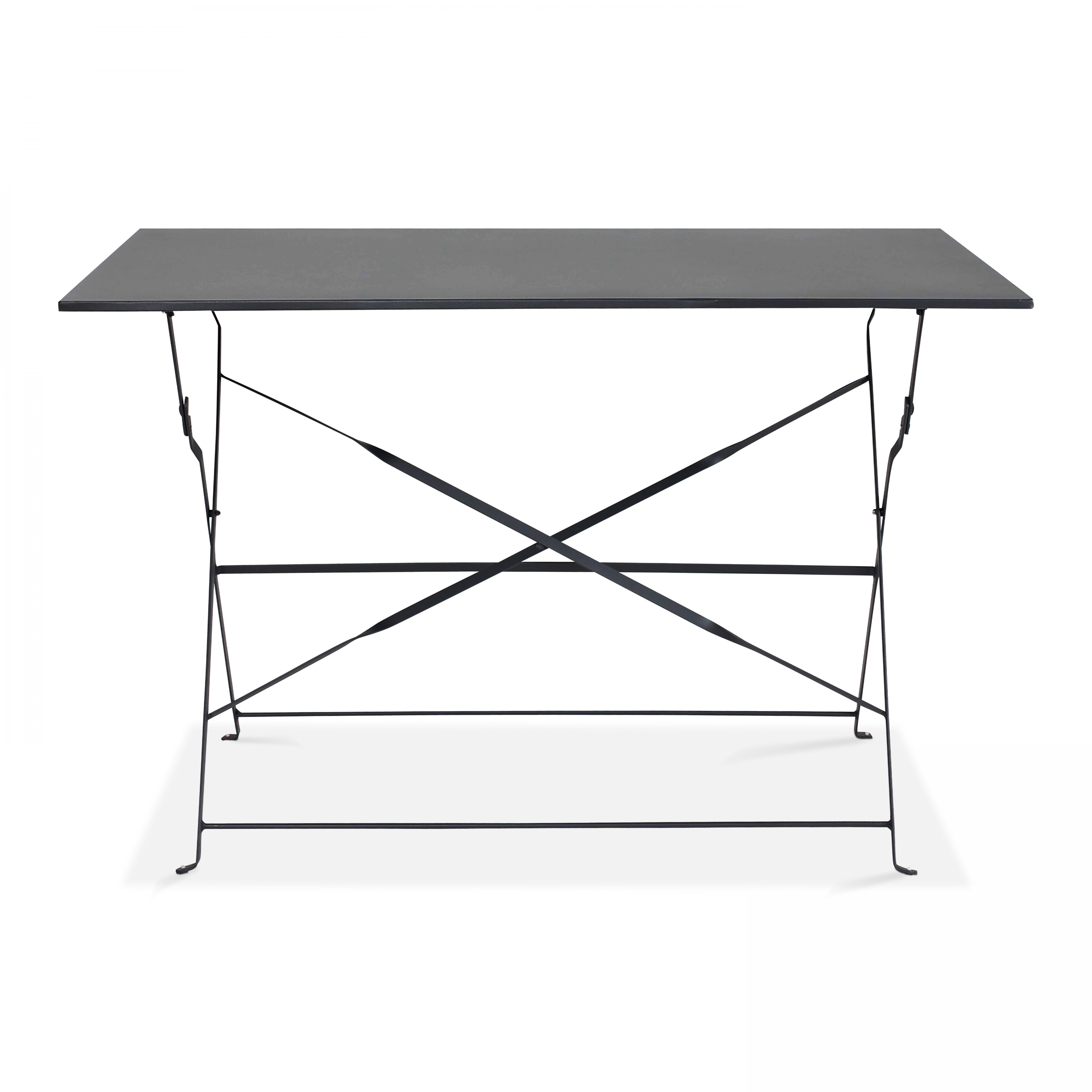 Table à manger de jardin rectangulaire en Acier Anthracite 4 places - 2