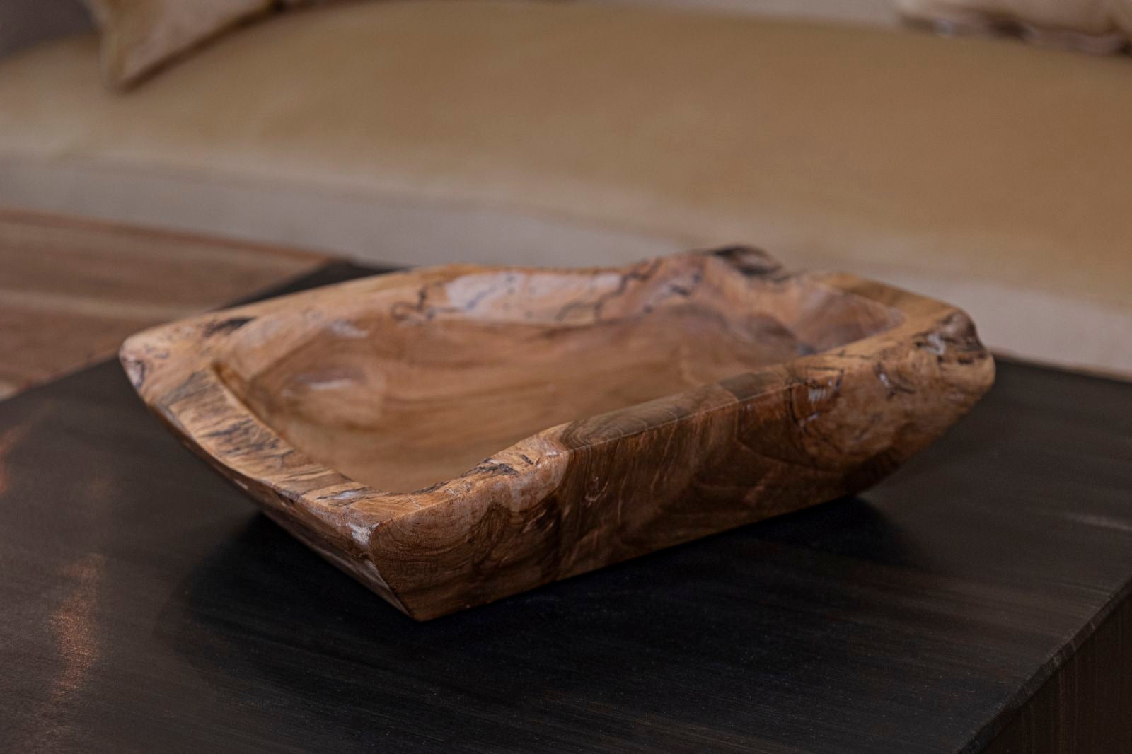 Svuotatasche in legno marrone cm 25x19x7 - 8