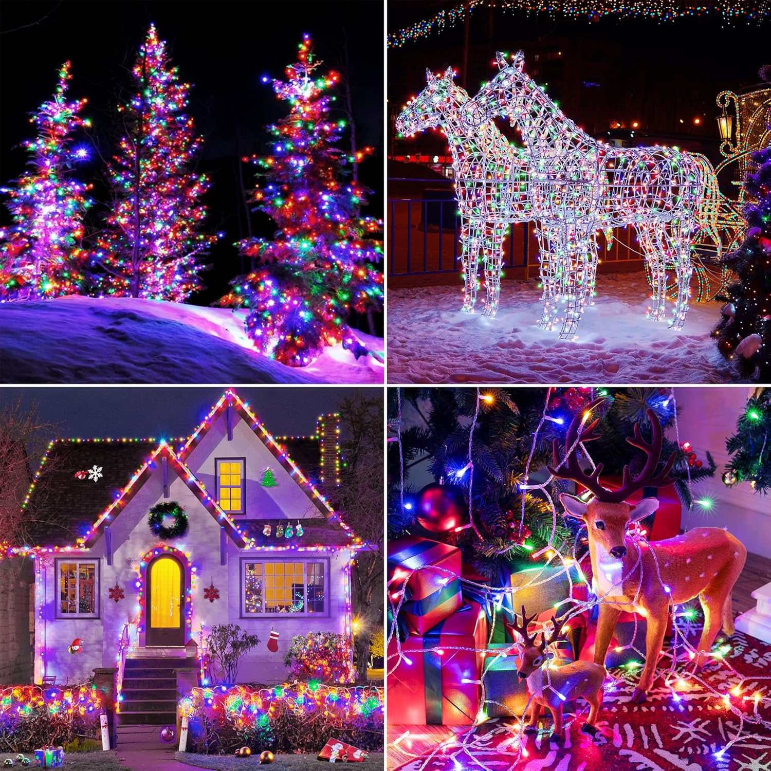 Guirnalda de luces LED navideñas para interior y exterior, 75 m - 2000 LED, Luz decorativa impermeable para árbol de Navidad con control remoto - 9