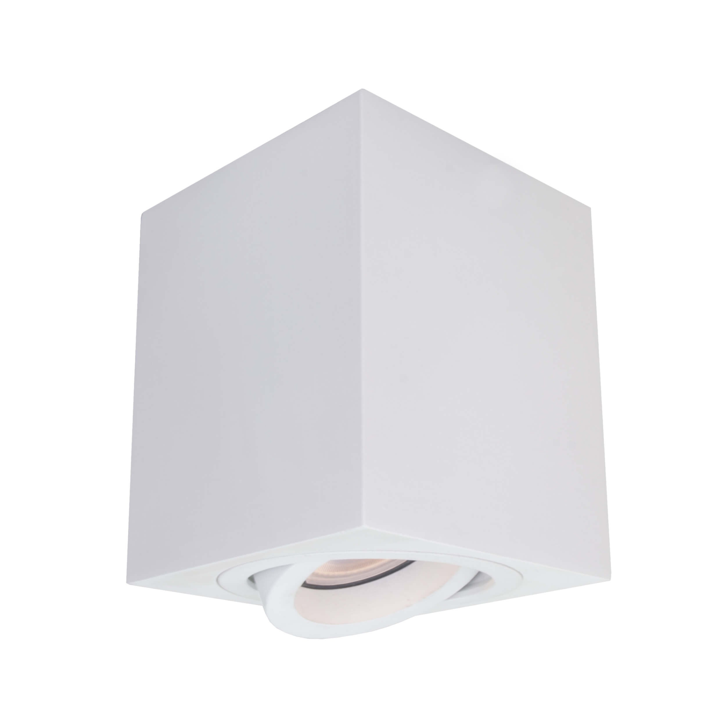 Reflektor sufitowy spot natynkowy Lyon kwadratowy biały 1xGU10x50W wym: 9,5 x 9 x 9 cm metal Light Prestige