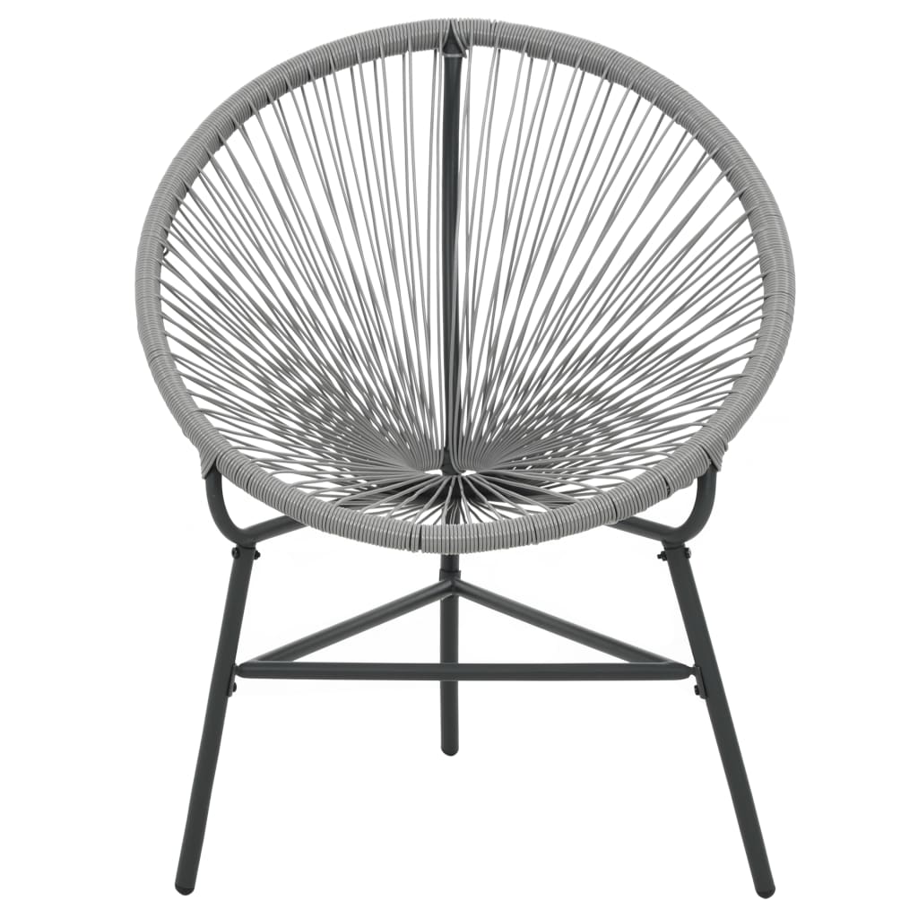 Chaise de jardin | Siège de Terrasse | Chaise d'extérieur sous forme de lune Résine tressée Gris CFW598869 - 4