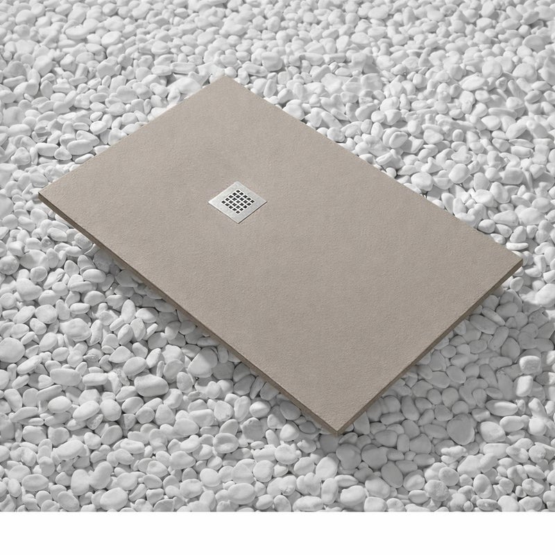 Brodzik Vulcano Line Slim 85x180 cm w kolorze beżowym RAL 1019 z żywicy syntetycznej i proszku marmurowego z wolnym odpływem - FRASCIO