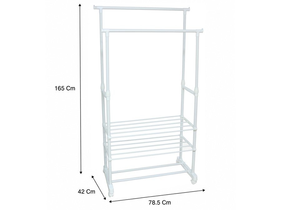 Perchero RUFUS de Metal con Ruedas Blanco 78,5x42x165 cm | Leroy Merlin