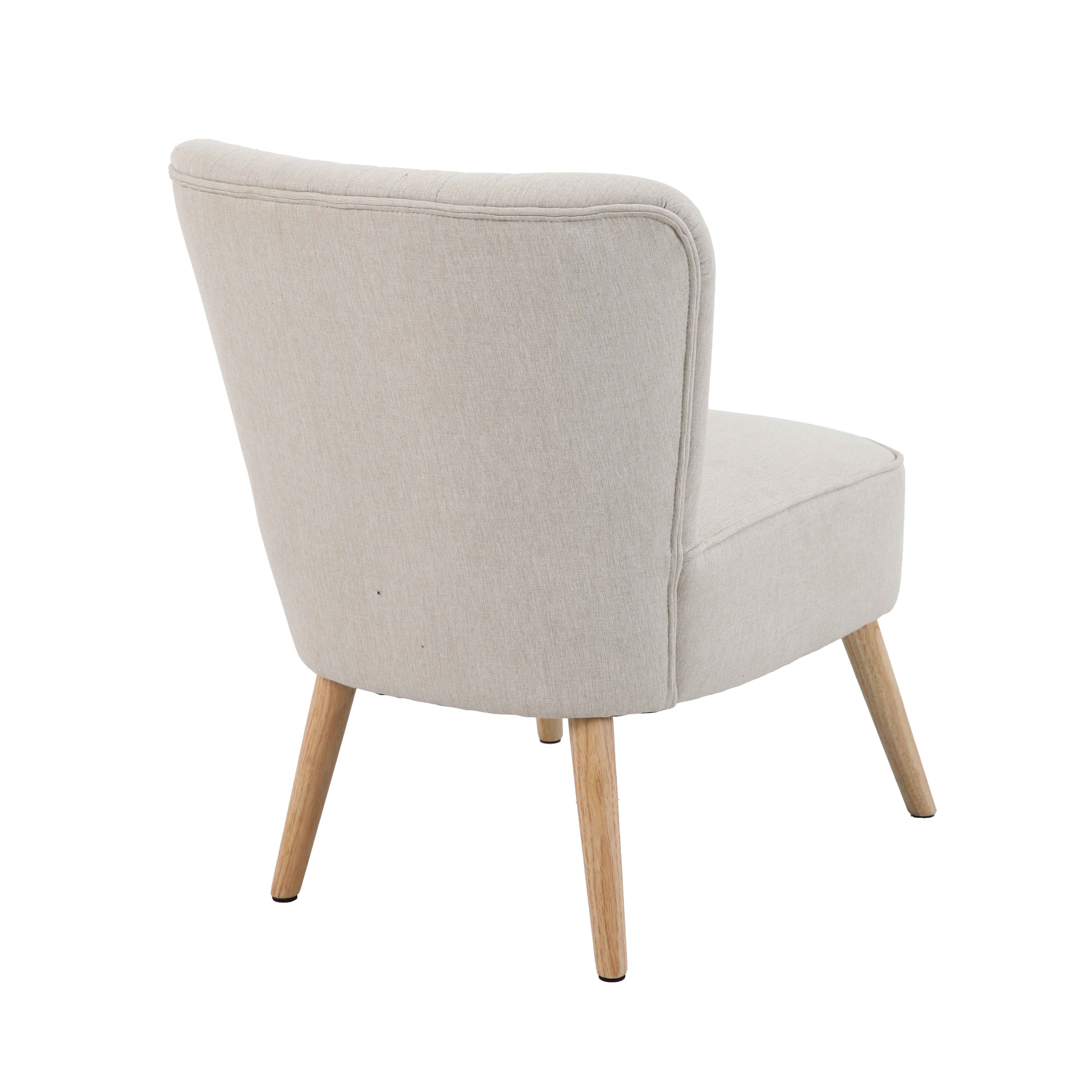 Lot de 2 fauteuils style crapaud en tissu beige - 5