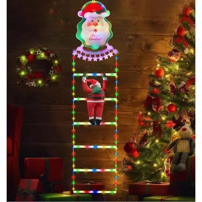Guirlande Lumineuse Solaire Père Noël Arrosoir - IP65 étanche, LED Blanc Chaud/couleur Changeante - Décoration Noël Extérieure
