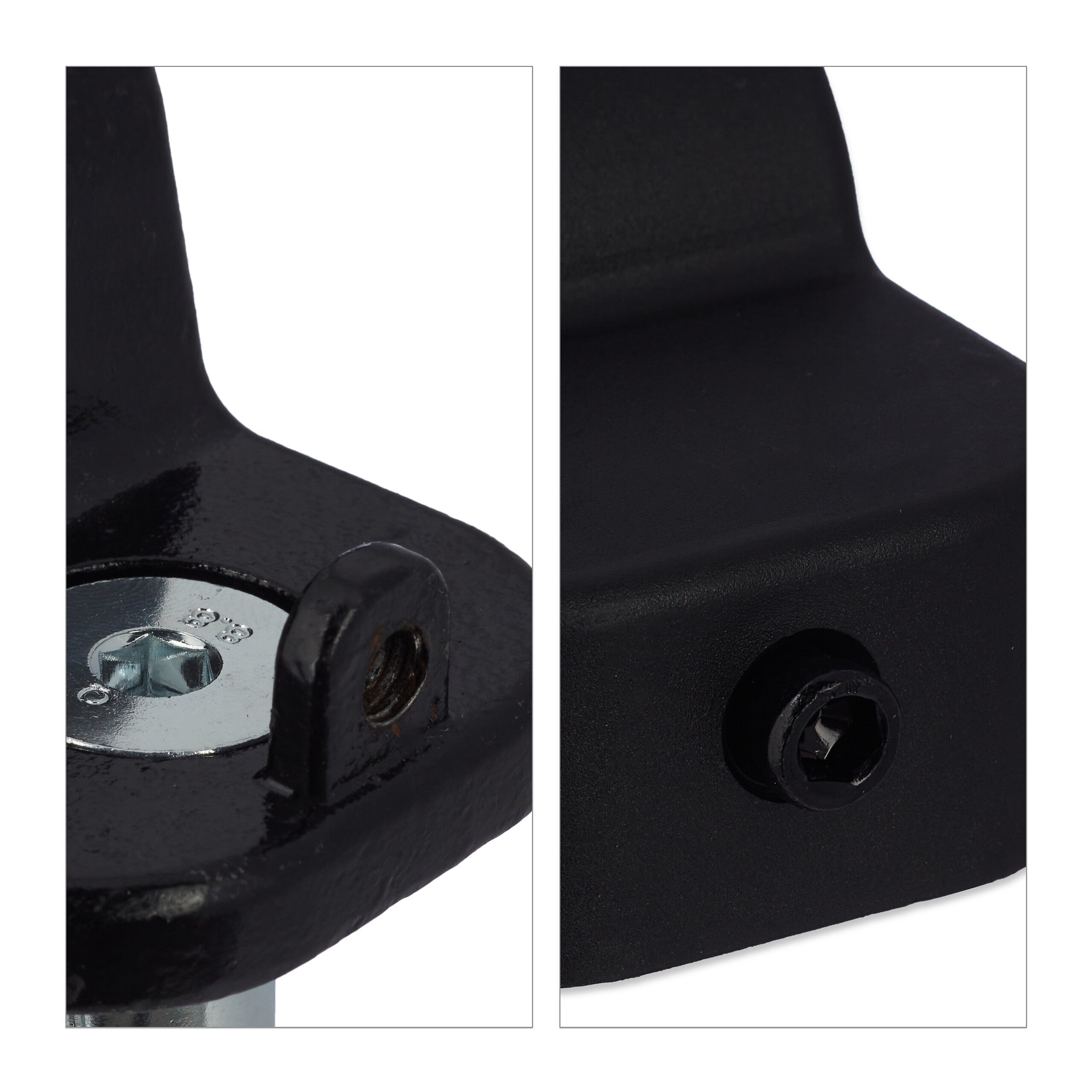 Ancrage mural ou au sol, pour vélo ou moto, anneau de 14 mm, acier, plastique, sécurité, noir, Relaxdays - 7