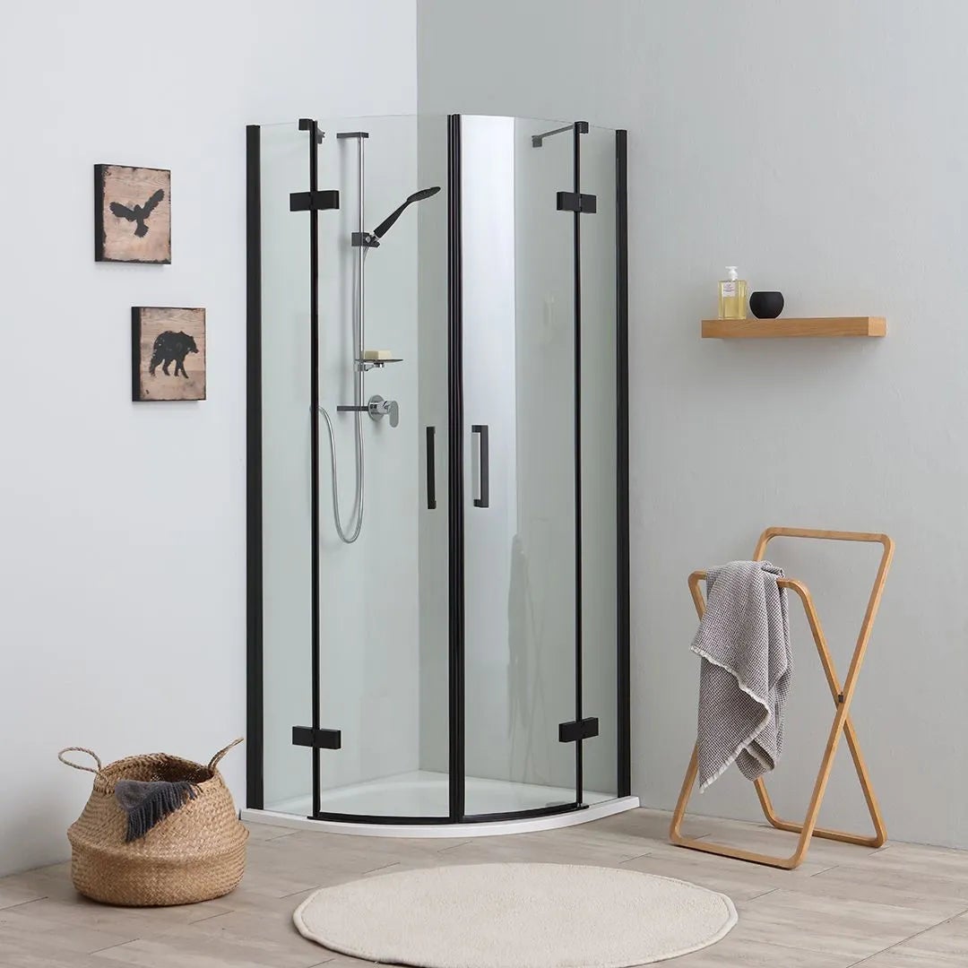 Cabine de douche d'angle semi-circulaire moderne 