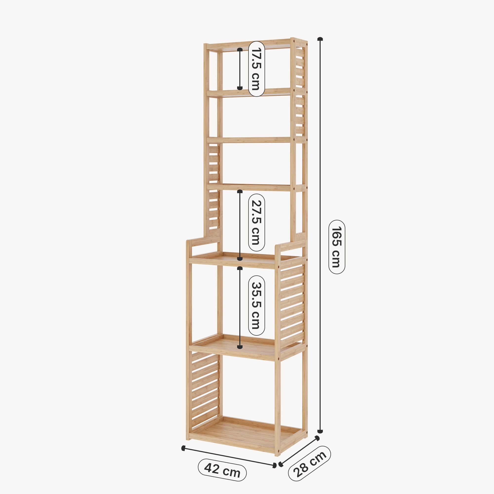 Scaffale in bambù 'Forssa' Mobile da Stoccaggio per Cucina / Bagno [en.casa] - 3