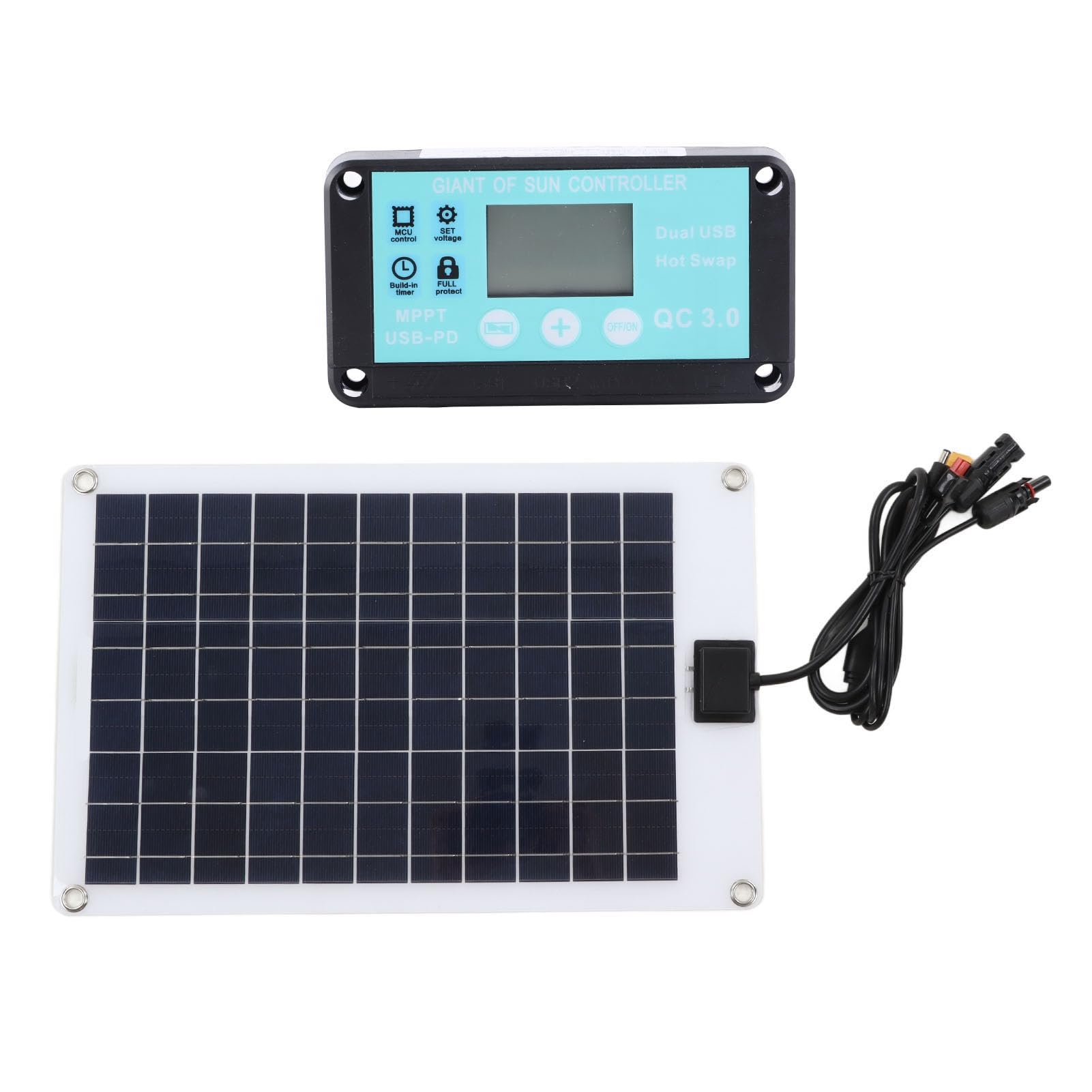 PANNELLI SOLARI PORTATILI CARICABATTERIE DA 50 W CON REGOLATORE MPPT PER BATTERIE DA 12 V E APPARECCHIATURE DI RICARICA CC - 4