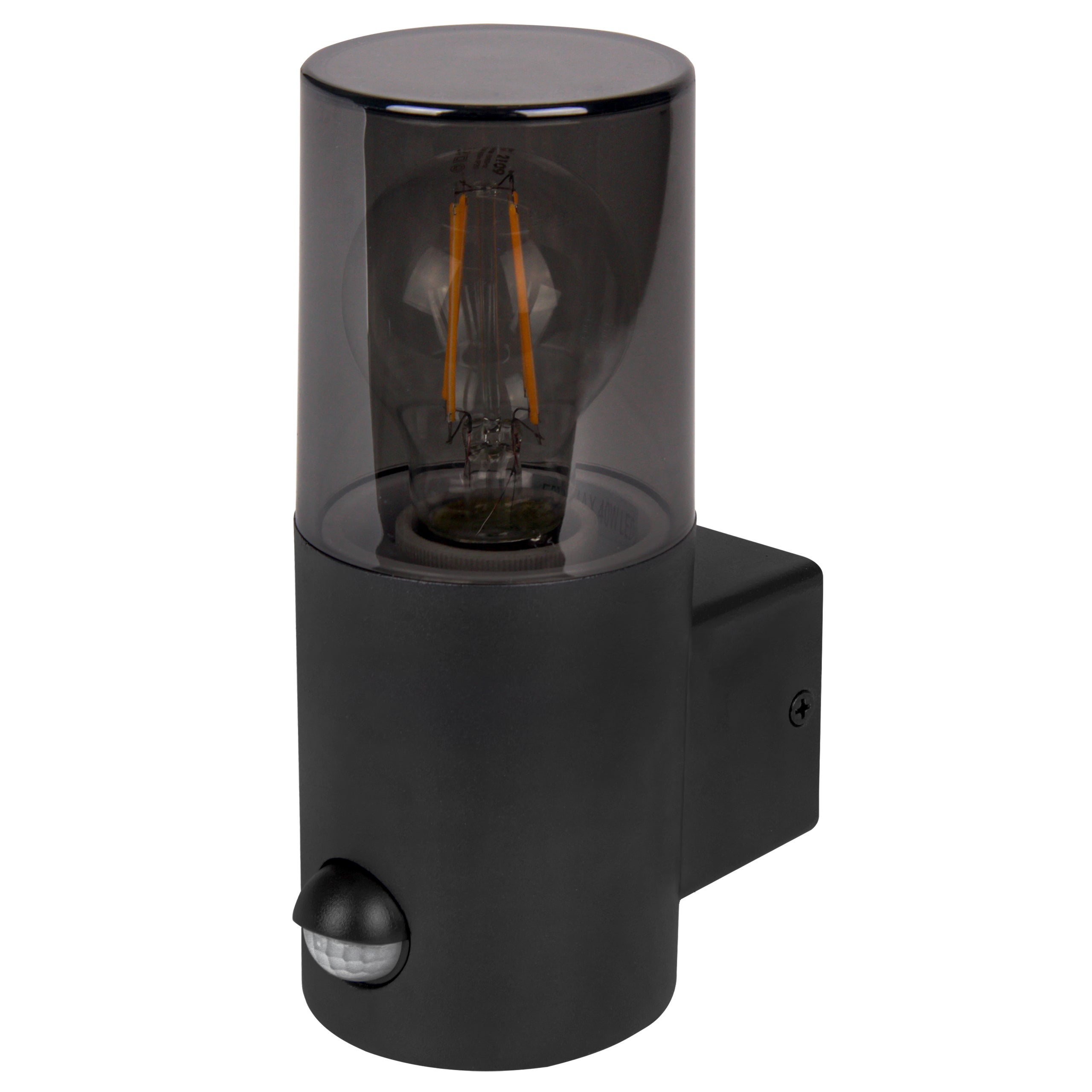 Kinkiet E27 LED Okrągły IP44 z czujnikiem ruchu PIR elewacyjny ścienny czarny XUDO