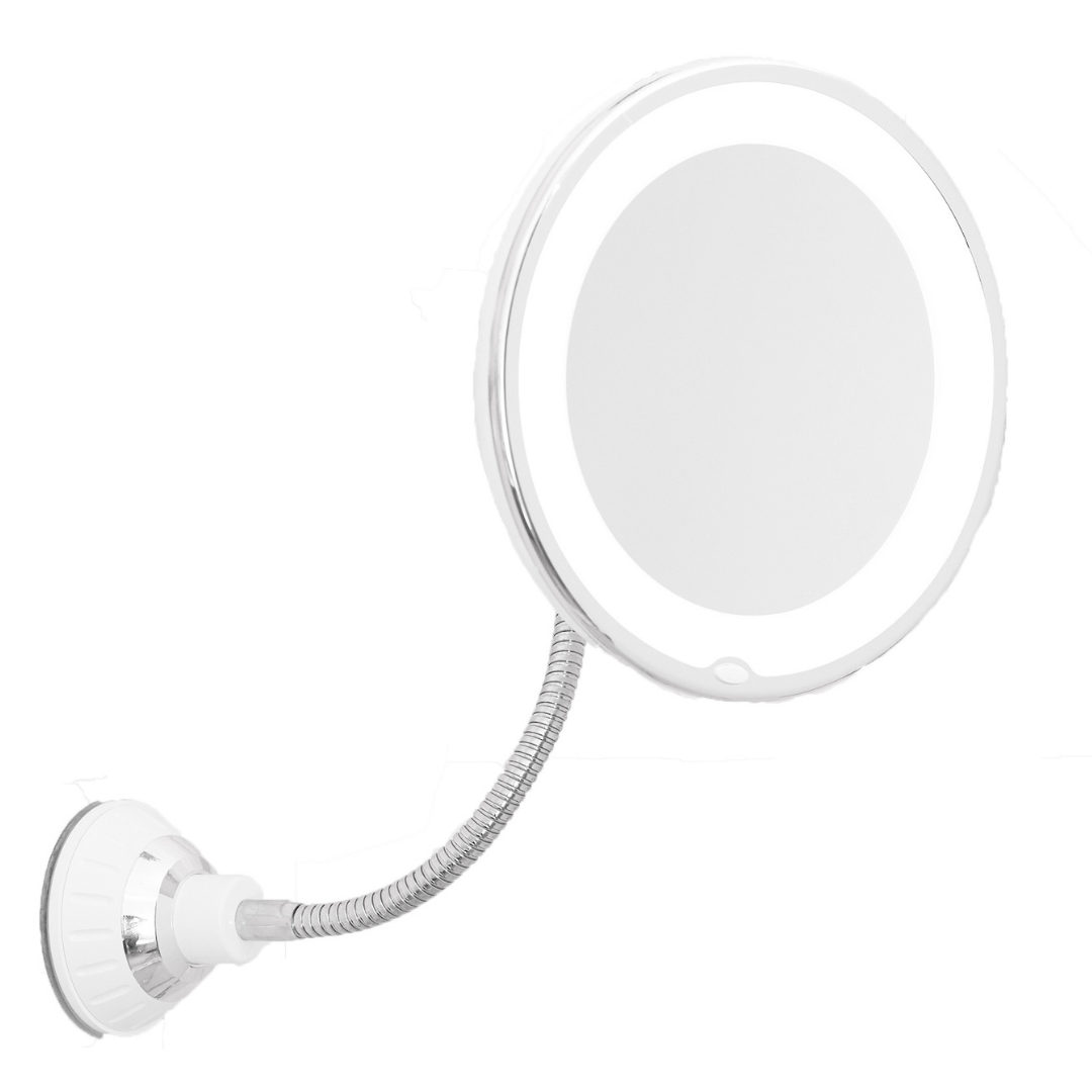 Miroir De Maquillage Rotatif 360° - Double Face (normal + Grossissant) - Design Transparent - Portable Pour Voyages - 12