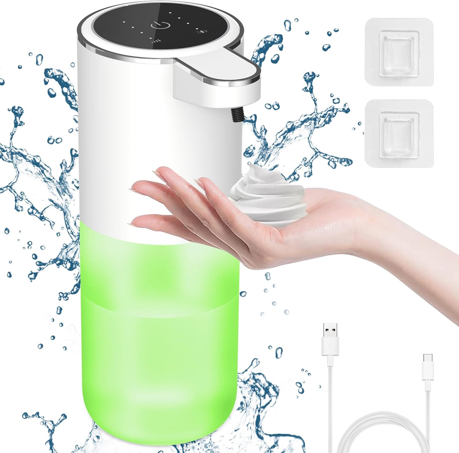 Automatyczny dozownik mydła w pianie, wyświetlacz mocy, 400 ml, 4-stopniowa regulacja objętości piany