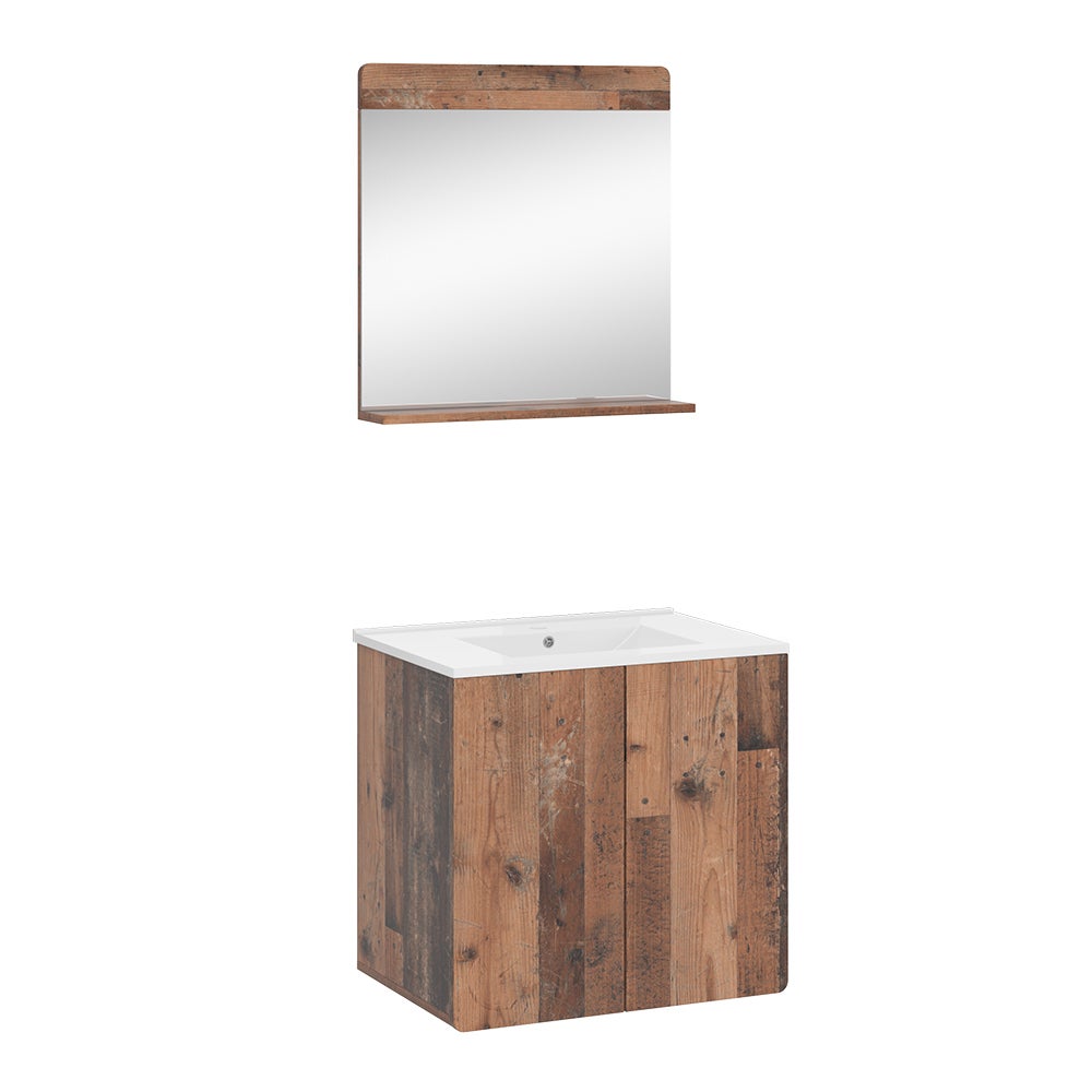 Vicco Zestaw mebli łazienkowych Izan, Oldstyle, 3 części z lusterkiem