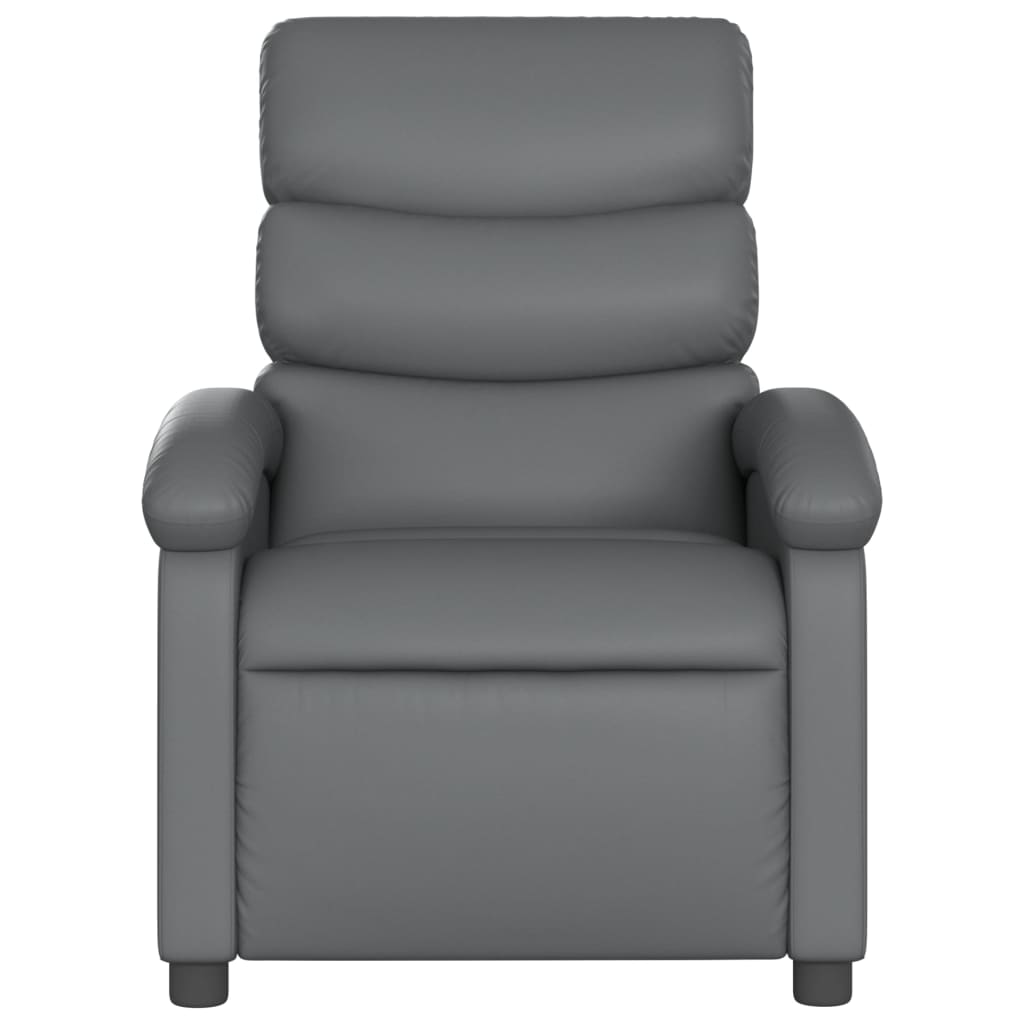 Fauteuil de Salon，Chaise，Fauteuil de massage inclinable gris similicuir - 4
