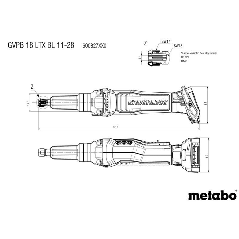 Meuleuse droite sans fil 18V GVPB 18 LTX BL 11-28 - Pick+Mix (sans batterie ni chargeur) - 2