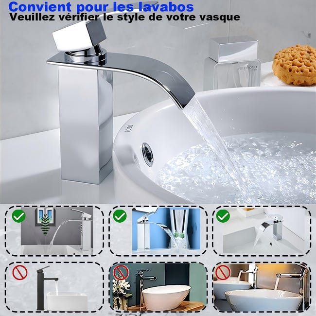 RUBINETTO BAGNO LAVABO Cascata Miscelatore Lavello Monocomando Cromo 233655352254 - Foto 1