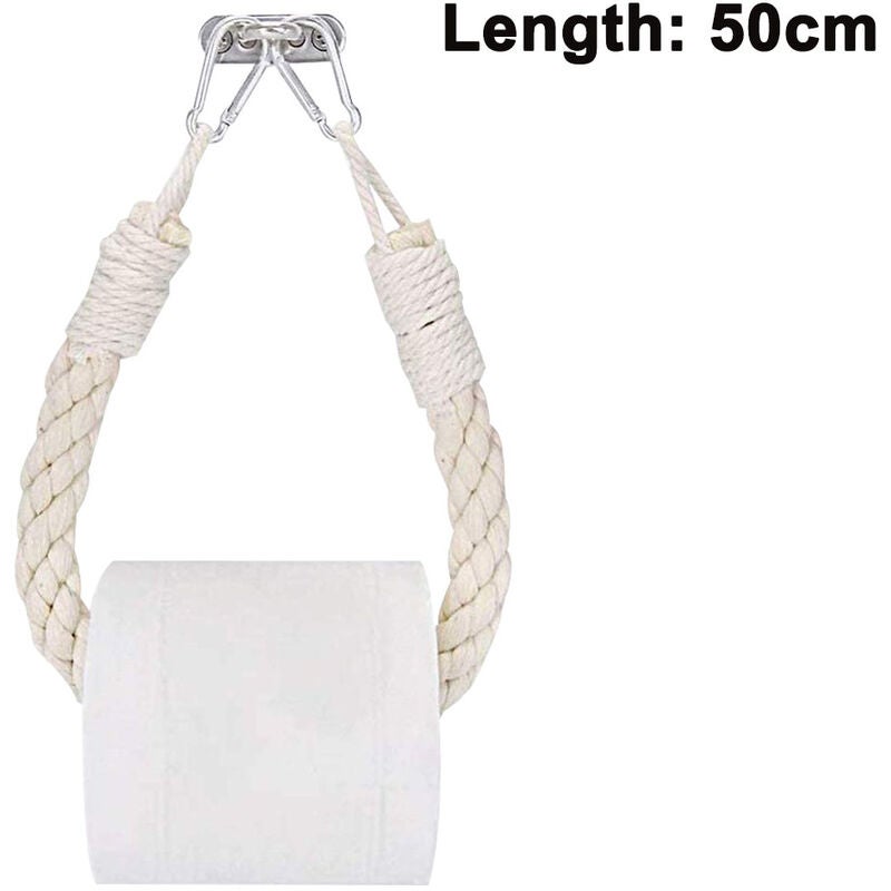 Uchwyt na papier toaletowy z juty, przemysłowy wieszak ścienny na ręczniki z metalowym haczykiem do łazienki, na ręczniki lub zasłonę prysznicową --