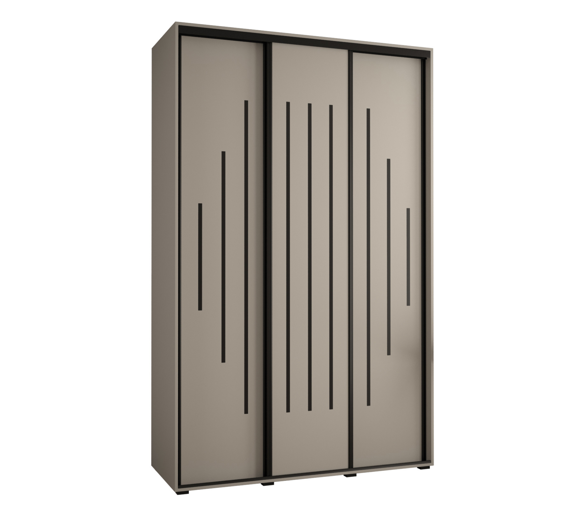 Szafa przesuwna wysoka Dakota 12 150 x 45 x 235,2 cm kaszmir + u. czarny - Abiks Meble