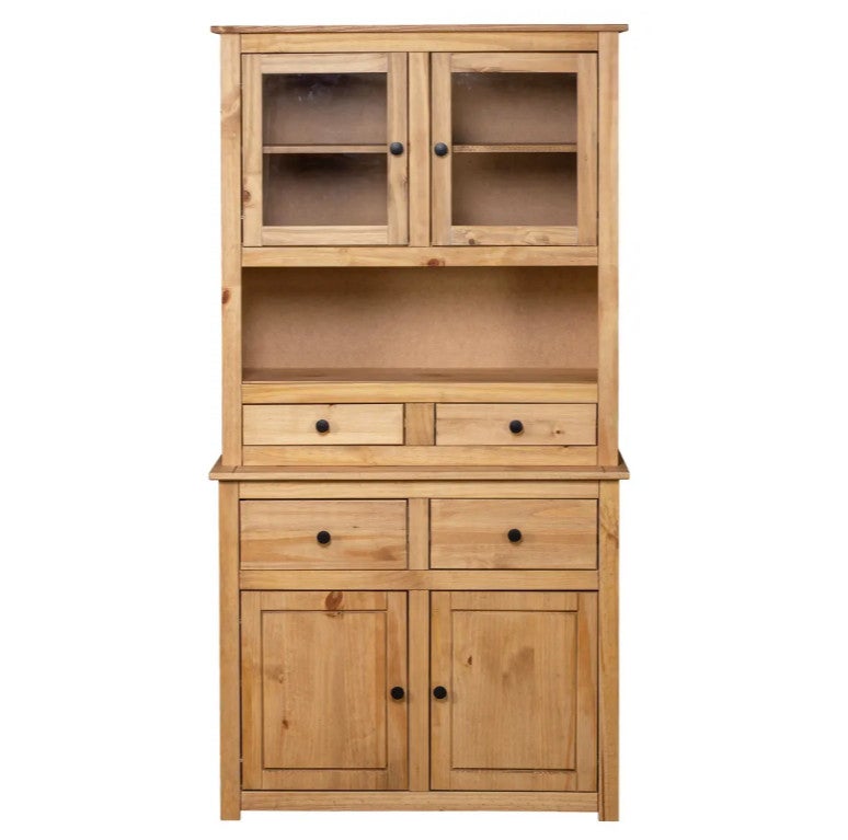 Vaisselier 4 portes 4 tiroirs pin massif clair Iris - 3