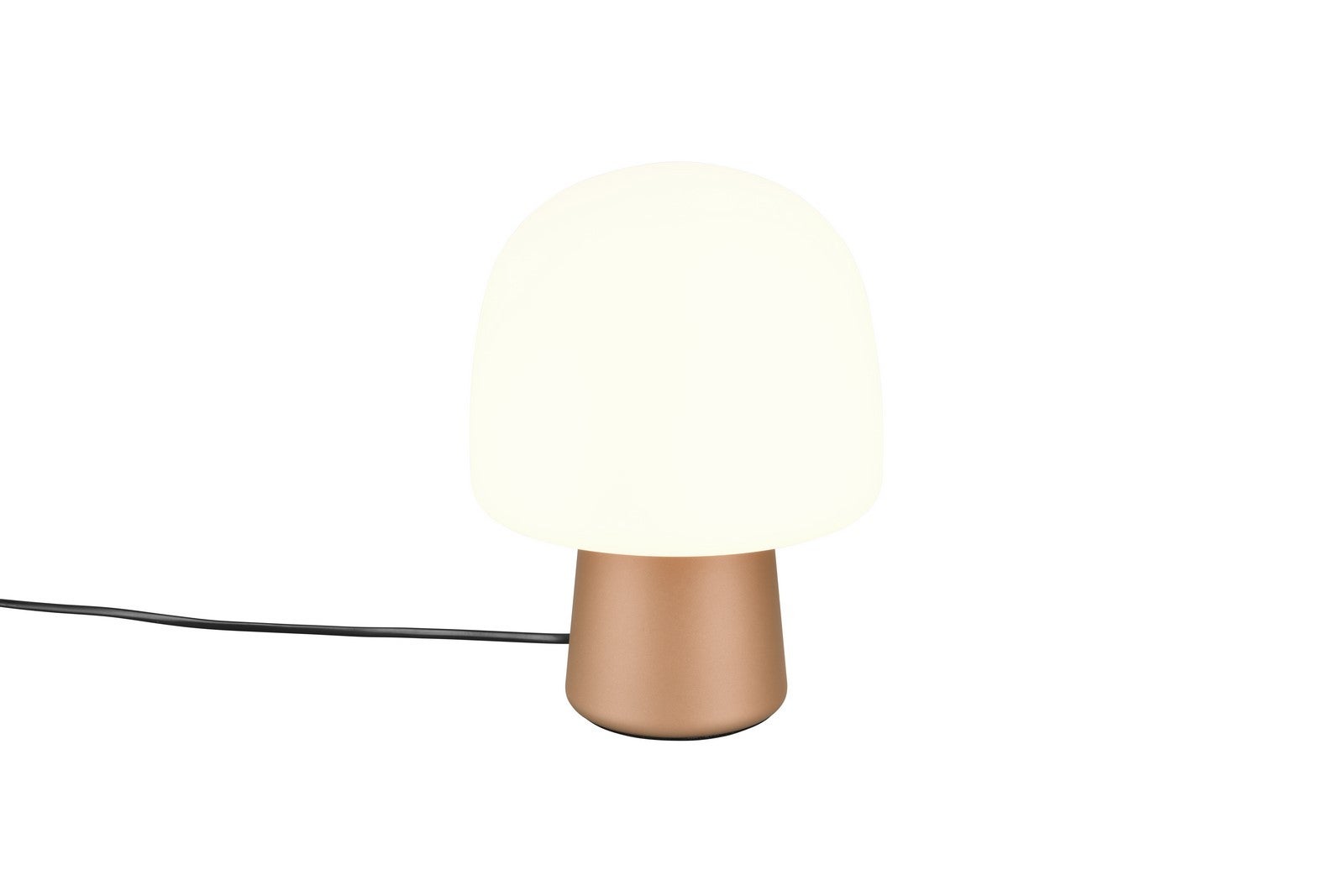 Lampa stołowa nowoczesna brązowa grzybek szklany biały klosz do salonu sypialni 1xE14 10W STEEN Trio