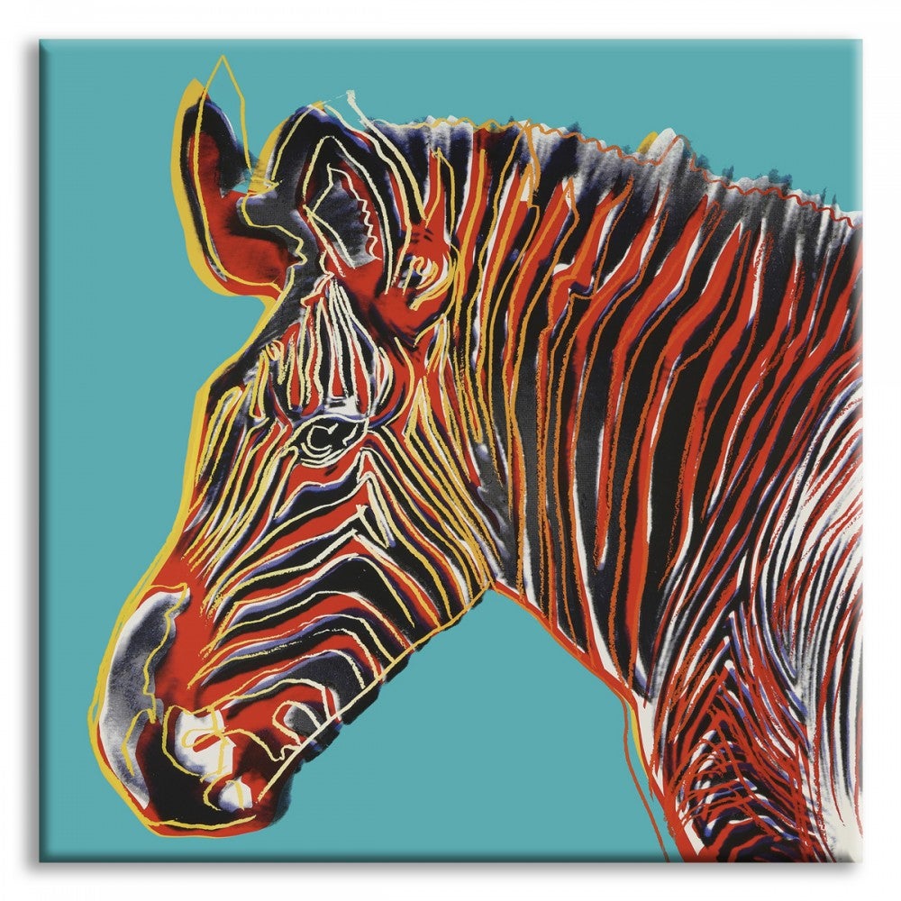 Zebra - Andy Warhol - wydruk na płótnie w drewnianej ramie, 130x130 cm