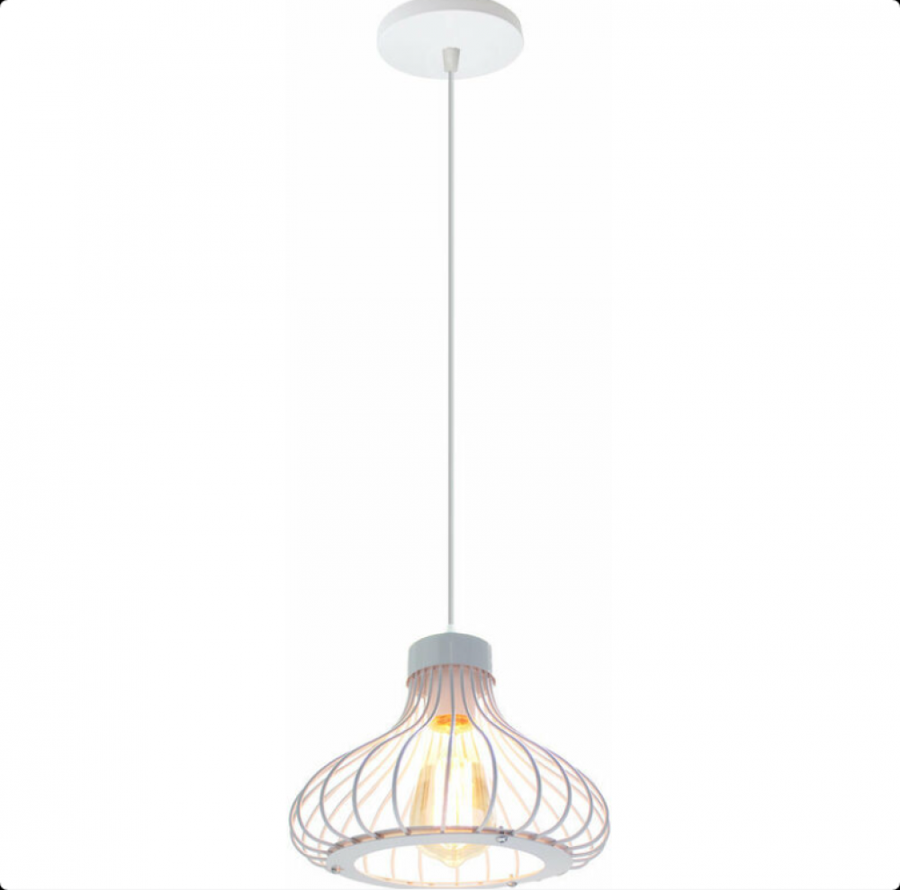 Lampa wisząca industrialna 23 cm E27 Retro Plafon Żyrandol Oprawa Oświetleniowa Kawiarnia Restauracja Biała