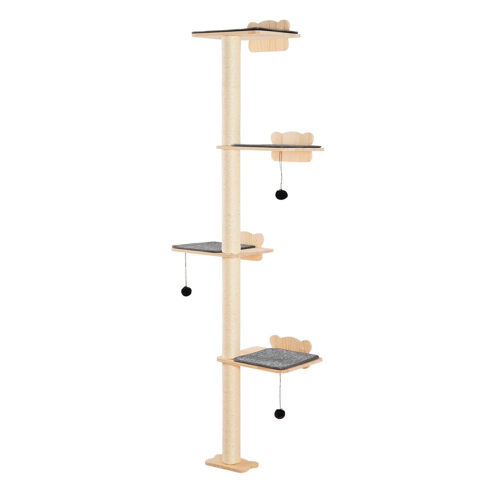 Corde à Grimper Et étagères Murales Pour Chat - 150 Cm, En Sisal Et Bois, Pour Jeu Et Repos - 4