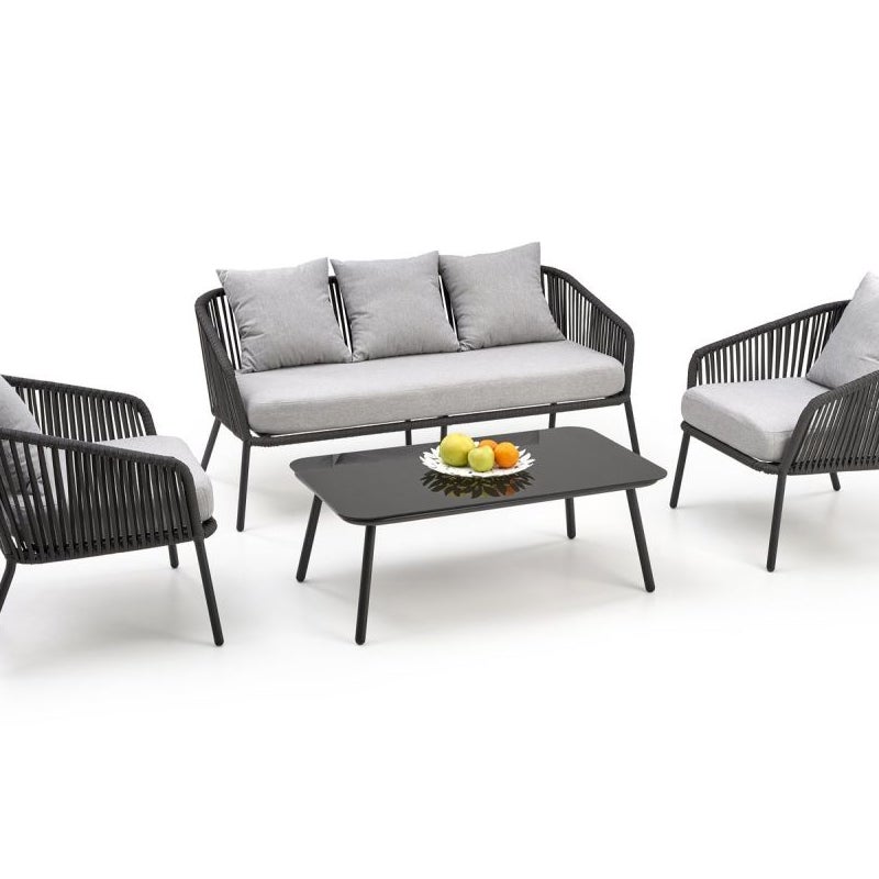 Zestaw mebli ogrodowych ROCCA ciemny szary/jasny szary