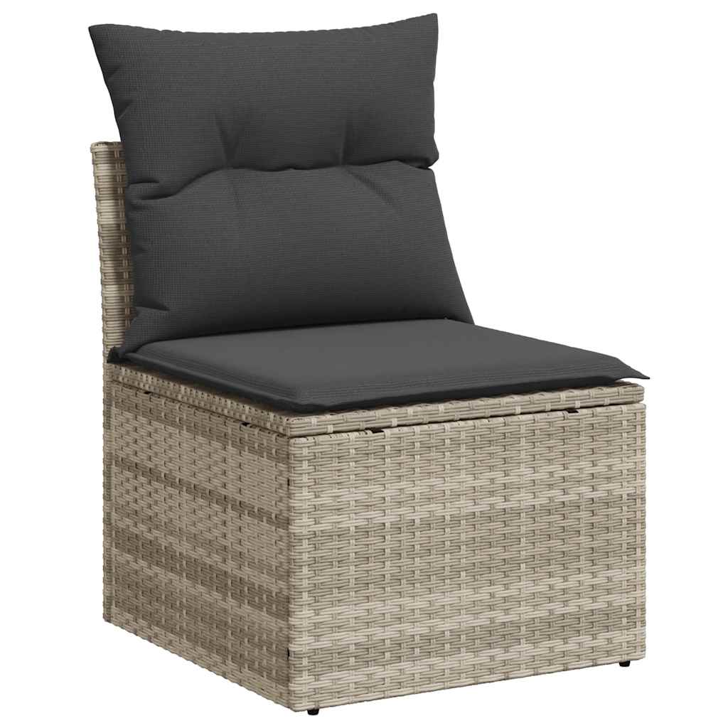 Set Divani da Giardino 7pz con Cuscini Grigio Chiaro Polyrattan vidaXL - 5