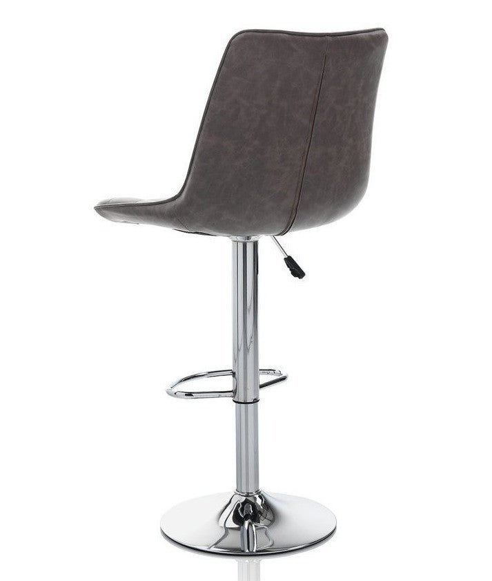 Tabouret de bar simili cuir marron et pieds métal chromé Pola - Lot de 2 - 2