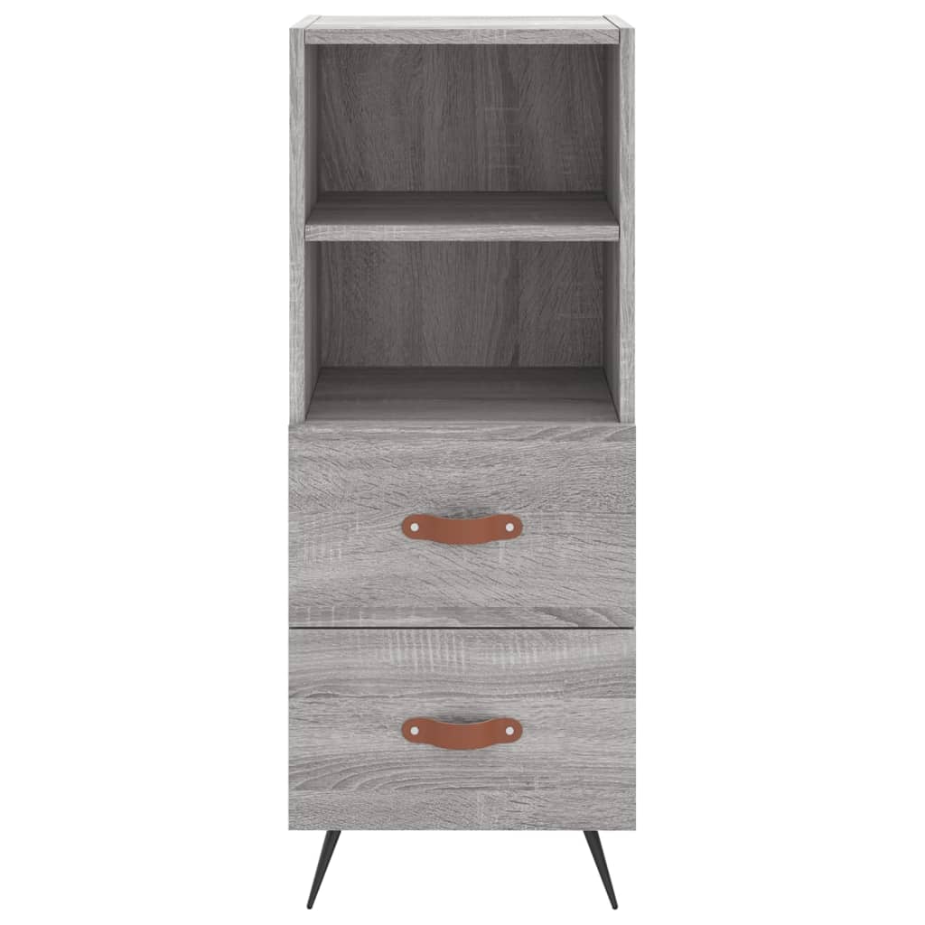 Credenza alta Sonoma grigia 34,5x34x180 cm MDF - 6