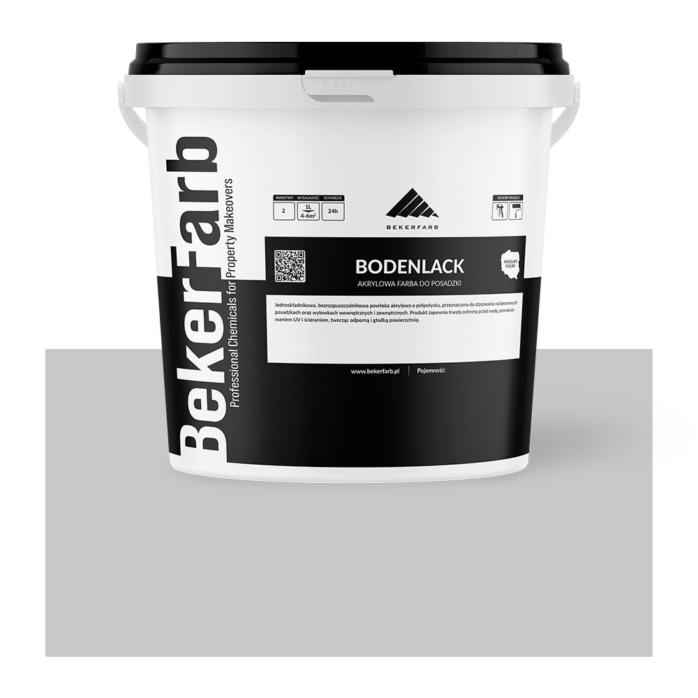 Farba Akrylowa do Bruku i Betonu - Tele Szary - 10L | Kostka Brukowa, Kostka Betonowa, Płyty Betonowe, Beton Wylewany, Beton Dekoracyjny