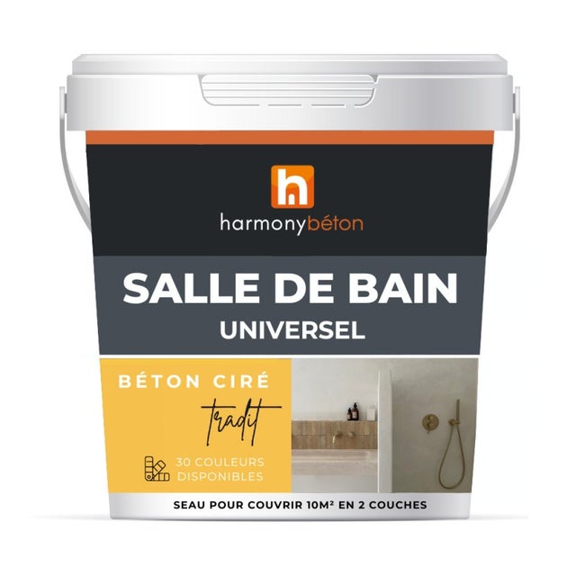 Béton ciré salle de bain - Kit universel - Béton TRADIT 2 m² Satinée BC21