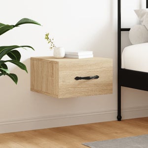 Table De Chevet Chêne Sonoma - 35x35x55 Cm - Bois Aggloméré, Neuve
