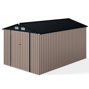 Abri De Jardin Métal COSTWAY 4,4 M³ - Toit Incliné, Porte Coulissante, 2 M² Au Sol - Gris Anthracite