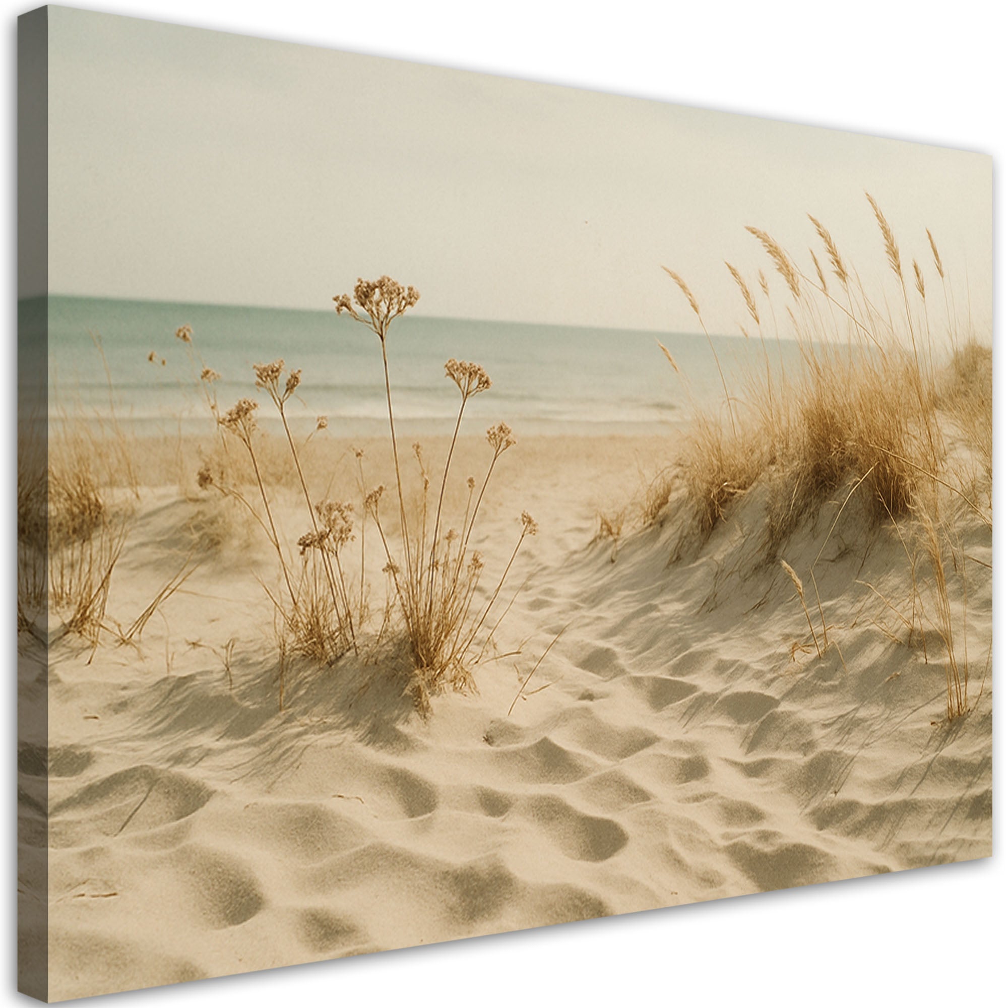 Obraz canvas do salonu sypialni, Plaża Morze Wydmy Shabby Chic 120x80