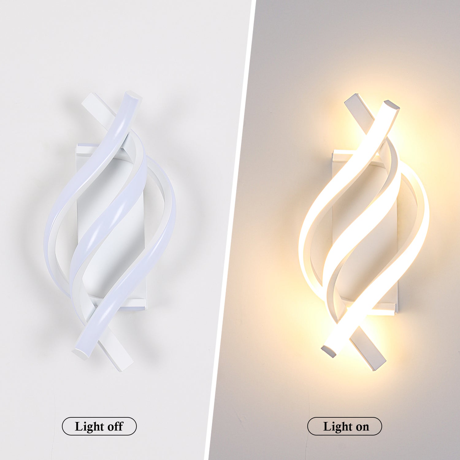 GOECO Applique Murale LED Moderne, Lumière Douce 3000K, Élégant Luminaire Acrylique 1280LM pour Salon, Chambre, Hall, Escalier - Blanc Chaud - 6
