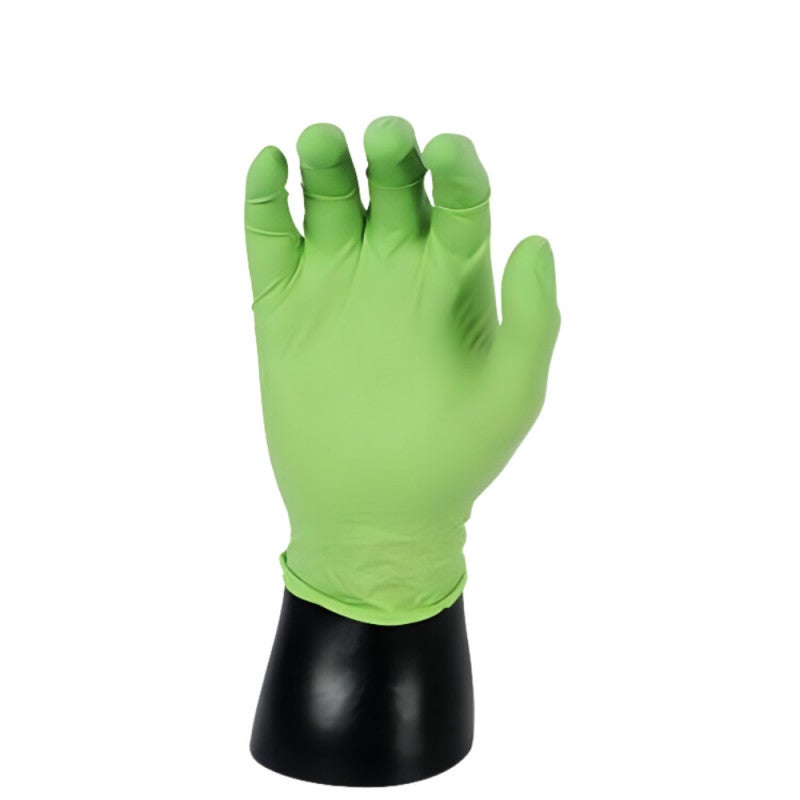 Boite de 100 gants nitrile épais Green Mamba taille L, haute Résistance - 3