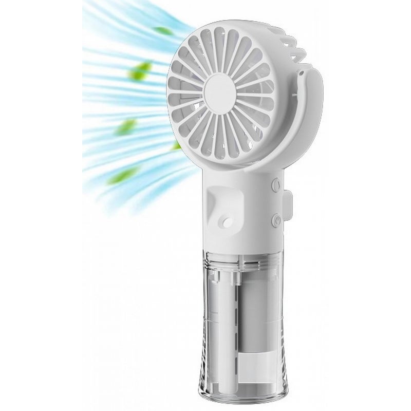 Przenośny wentylator - Wentylator z mgiełką wodną - Mini przenośny wentylator - Akumulatorowy - Biały